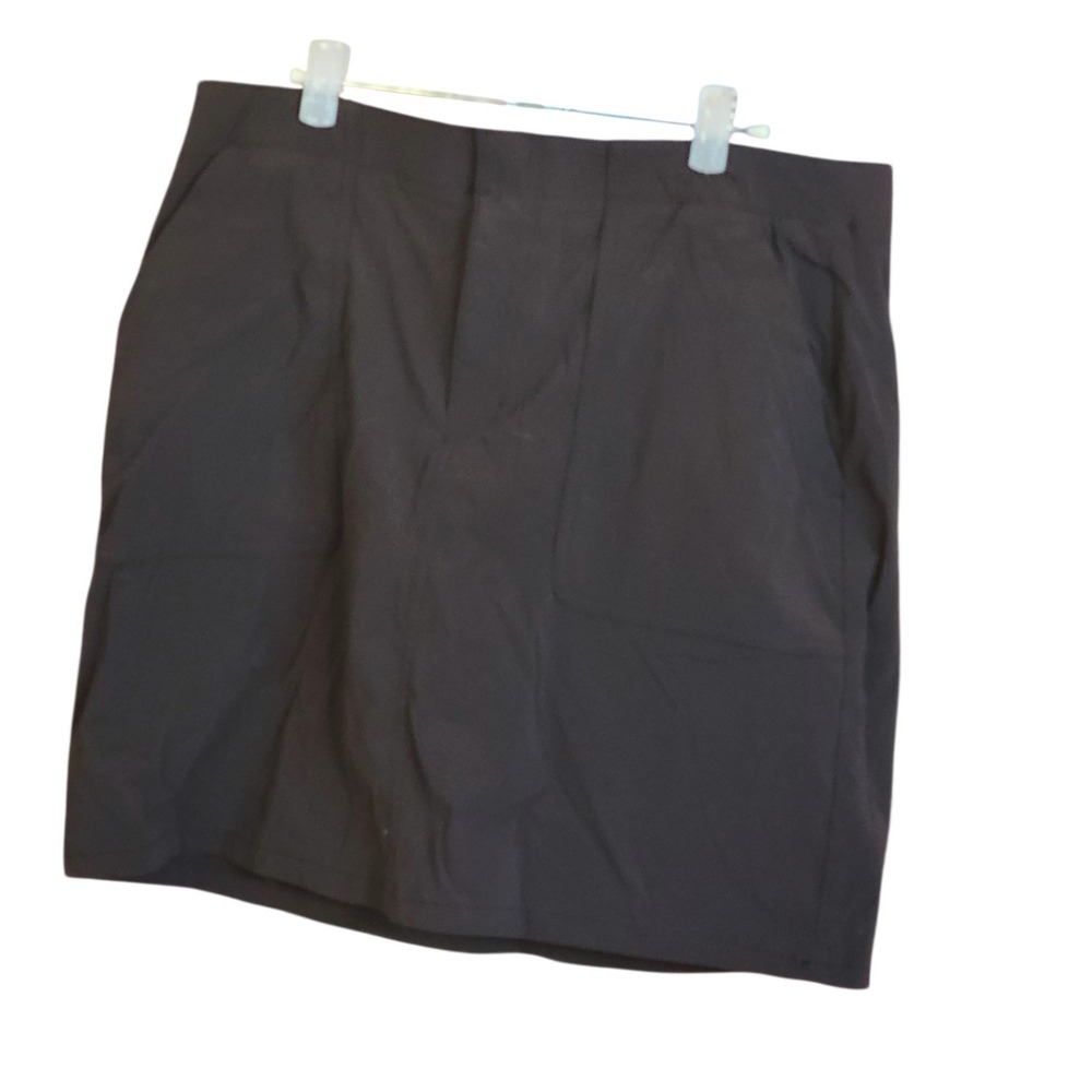Eddie Bauer Travex Black Cargo Skort Womens 12 Tall Hiking Travel Gorpcore